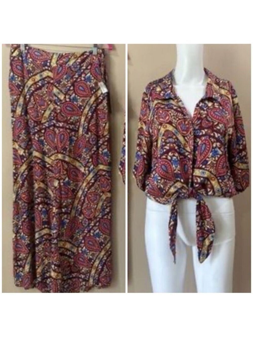 Christian Siriano Paisley Blouse and Skirt Set small